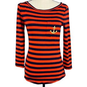 Sperry Red/Blue Striped Top Size XL